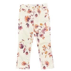 Tribal Jeans Audrey Mid-Rise Straight Crop Floral Pants Rose Dust Women's 6 NWT
